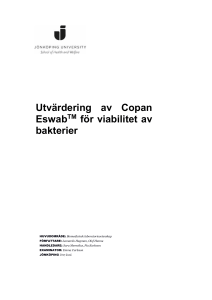 Utvärdering av Copan Eswab för viabilitet av bakterier