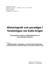 Historiografi och paradigm i forskningen om kalla kriget