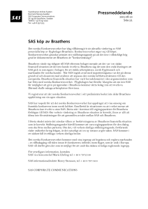 SAS Pressmeddelande Svensk