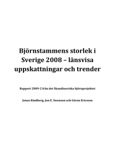 Björnstammens storlek i Sverige 2008