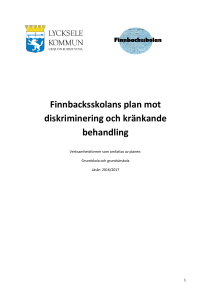 Finnbacksskolans plan mot diskriminering och kränkande behandling