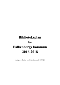 Biblioteksplan för Falkenbergs kommun 2016-2018
