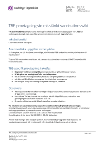 TBE-provtagning vid misstänkt vaccinationssvikt