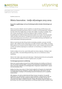 Mistra Innovation - tredje utlysningen 2015-2019