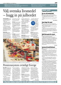 Välj svenska livsmedel – hugg in på julbordet