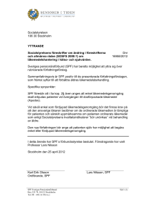 Socialstyrelsen 106 30 Stockholm YTTRANDE Socialstyrelsens