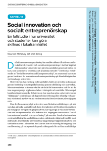Social innovation och socialt entreprenörskap