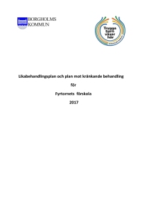 Likabehandlingsplan och plan mot kränkande behandling för