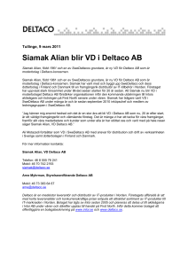 Siamak Alian blir VD i Deltaco AB