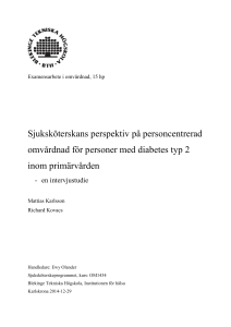 Sjuksköterskans perspektiv på personcentrerad