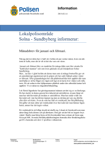 Lokalpolisområde Solna - Sundbyberg informerar
