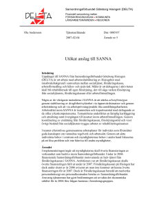 Utökat anslag till SANNA - Samordningsförbundet Göteborg