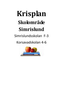 Krisplan - Skolområde Simrislund