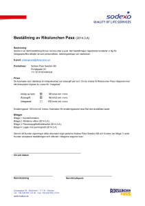 Beställning av Rikslunchen Pass (2014.3.A)