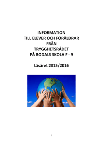 INFORMATION TILL ELEVER OCH FÖRÄLDRAR FRÅN