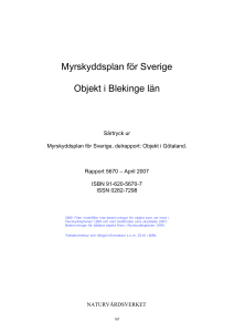 Myrskyddsplan för Sverige Objekt i Blekinge län