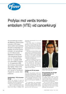 Profylax mot venös trombo- embolism (VTE) vid cancerkirurgi