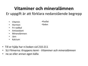 Vitaminer och mineralämnen