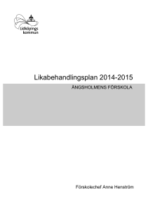 Likabehandlingsplan 2014-2015