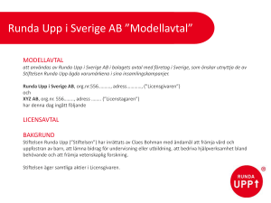 Runda Upp i Sverige AB ”Modellavtal”