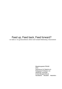 Feed up, Feed back, Feed forward? - GUPEA