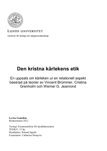 Den kristna kärlekens etik - Lund University Publications