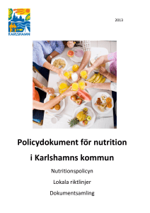 Policydokument för nutrition i Karlshamns kommun