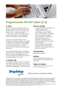 Programmerare ASP.NET sökes! (2 st)