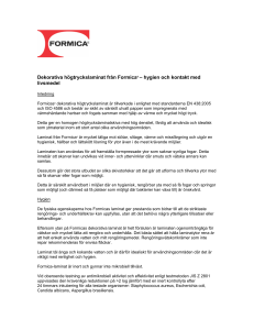Dekorativa högtryckslaminat från Formica ® – hygien och kontakt