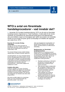 WTO:s avtal om förenklade handelsprocedurer, faktablad