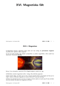 XVI. Magnetiska fält - Acclab h55.it.helsinki.fi