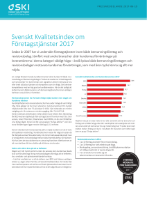 Svenskt Kvalitetsindex om Företagstjänster 2017