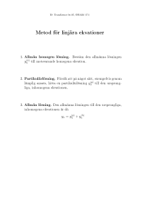 Metod för linjära ekvationer