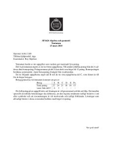 SF1624 Algebra och geometri Tentamen 13 mars 2015