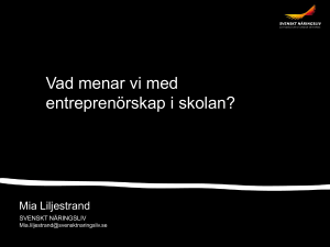 Svenskt Näringsliv - Entreprenörskap i skolan