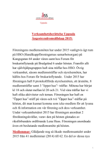 Verksamhetsberättelse Uppsala Ångestsyndromsällskap 2015