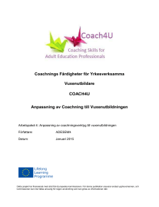 Adaptation of coaching tools to the adult education
