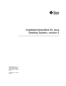 Installationshandbok fÃ¶r Java Desktop System, version 2