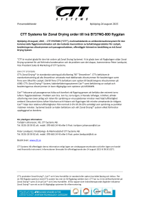 CTT Systems får Zonal Drying order till två B737NG