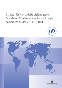 Strategi för humanitärt bistånd genom Styrelsen för internationellt