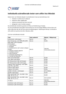 WEB-Individuella ackrediterade tester som utförs hos Wieslab