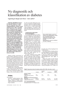 Ny diagnostik och klassifikation av diabetes