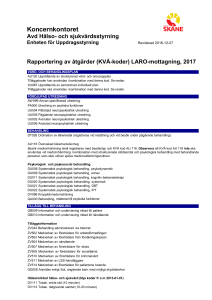 Rapportering av åtgärder (KVÅ-lista) för LARO