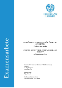SAMHÄLLETS KOSTNADER FÖR ÖVERVIKT OCH