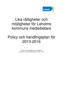Lika rättigheter och möjligheter för Laholms kommuns medarbetare