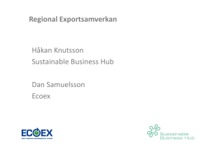 Regional Exportsamverkan Håkan Knutsson Sustainable Business