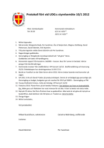 Protokoll från UDG:s styrelsemöte 7 Juni 2011