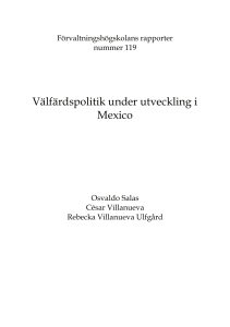 Välfärdspolitik under utveckling i Mexico - GUPEA