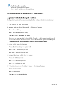 Åtgärder vid akut allergisk reaktion (vuxna och barn över