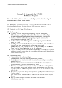Protokoll för styrelsemöte den 14 sep 2011